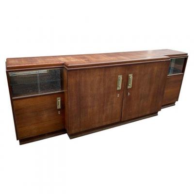 Large Art Deco Sideboard In Rosewood, Circa 1930 (280cm)