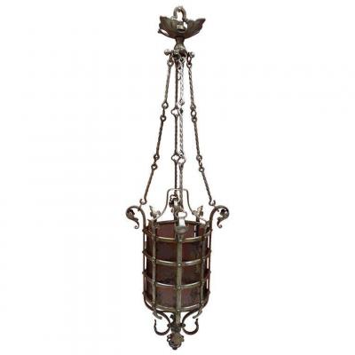 Lantern Of Chateau Circa 1930, Nice Work Of Ferronerrie