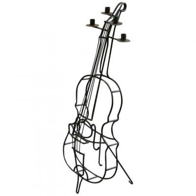 Original Grand Candélabre En Fer Forgé, En Forme De Violoncelle Circa 1950/1960