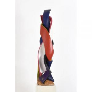 Vincent Gonzalez (1928-2019) Rare Sculpture En Bois Polychromé Circa 1960, 