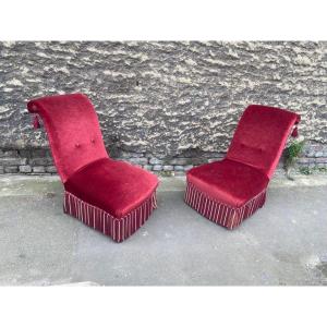 Pair Of Napoleon 3 Fireside Chairs,