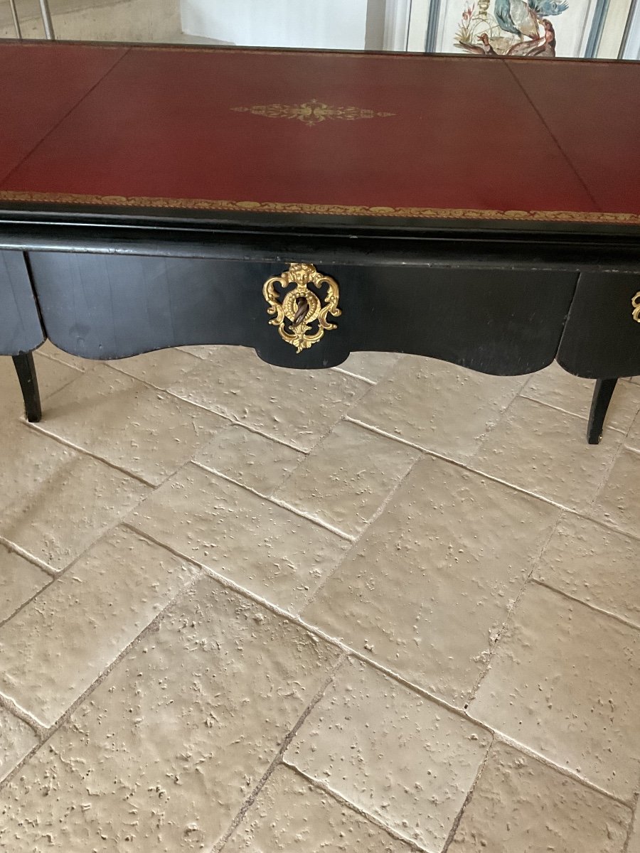 élégant Bureau Noir De Style Louis XV-photo-3