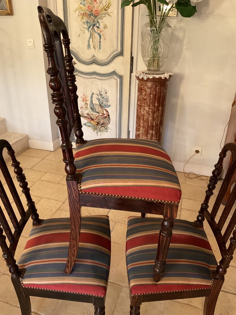 Rare Suite De 6 Chaises Napoléon III -photo-4