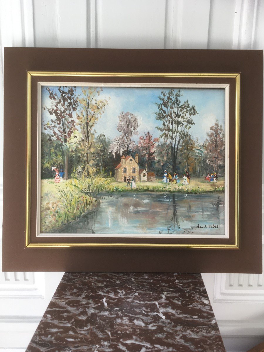 Framed Painting Of Claude Tabet Oil On Canvas