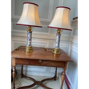 Pair Of Bronze Mounted Chinese Porcelain Lamps