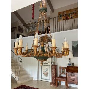 Large Empire Style Chandelier With 12 Arms Of Light