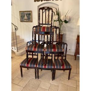 Rare Set Of 6 Napoleon III Chairs 