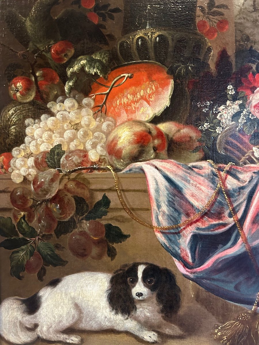 Cavalier, Perroquet Et Fleurs.. XVIIIe Siècle -photo-2