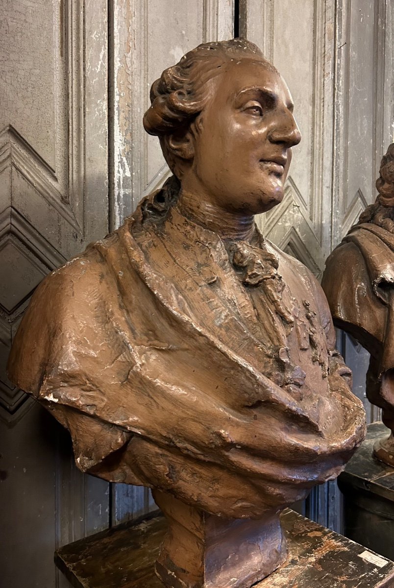 Louis XV And Louis XVI In Busts Early 19th Century-photo-3