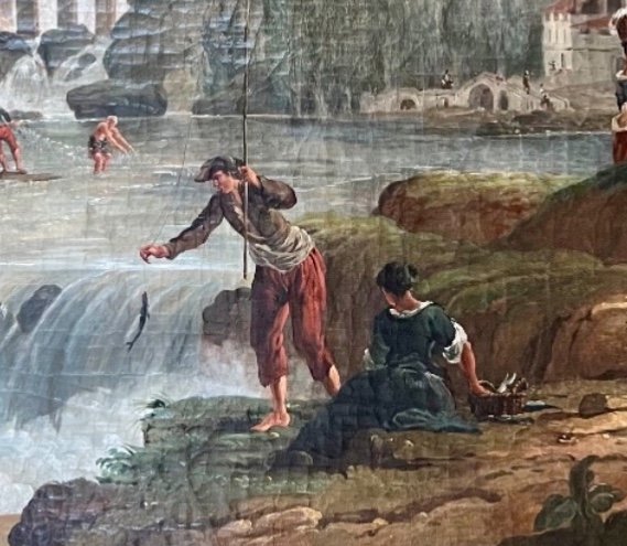 Large 18th Century Landscape Fishermen In Tivoli-photo-2