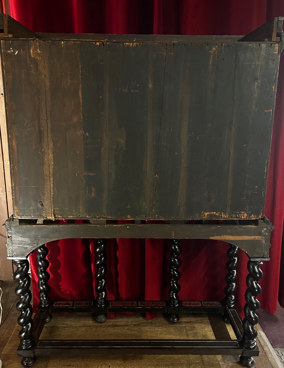 Rare Cabinet En écaille Bicolore XVII-photo-7