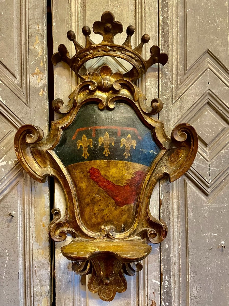 Rare Blason Florentin Du Début Du XVIIIe 