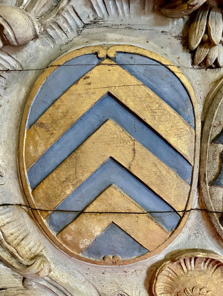 Rare XVIIIth Alliance Coat Of Arms-photo-3