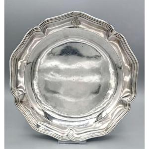 Round Armored Silver Dish, Louis XV Period