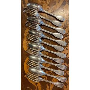 Set Of 6 Silver Armorial Cutlery Sets Paris 1781