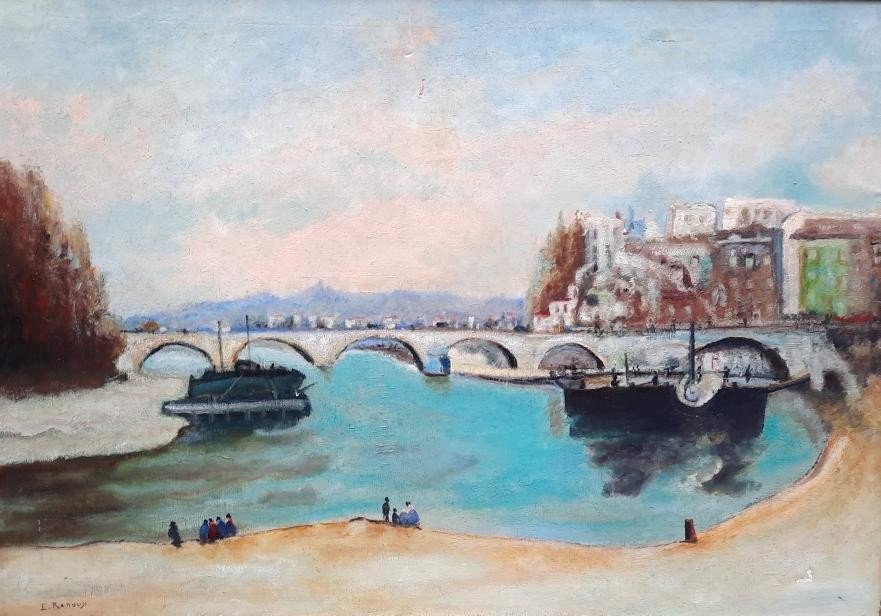 Huile Sur Toile - Vue De Paris - De Ernest Jules Renoux (1863-1932)