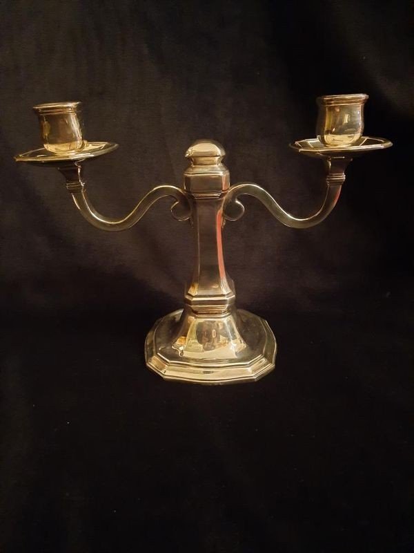 Ercuis - Pair Of Silver Metal Candlesticks-photo-4