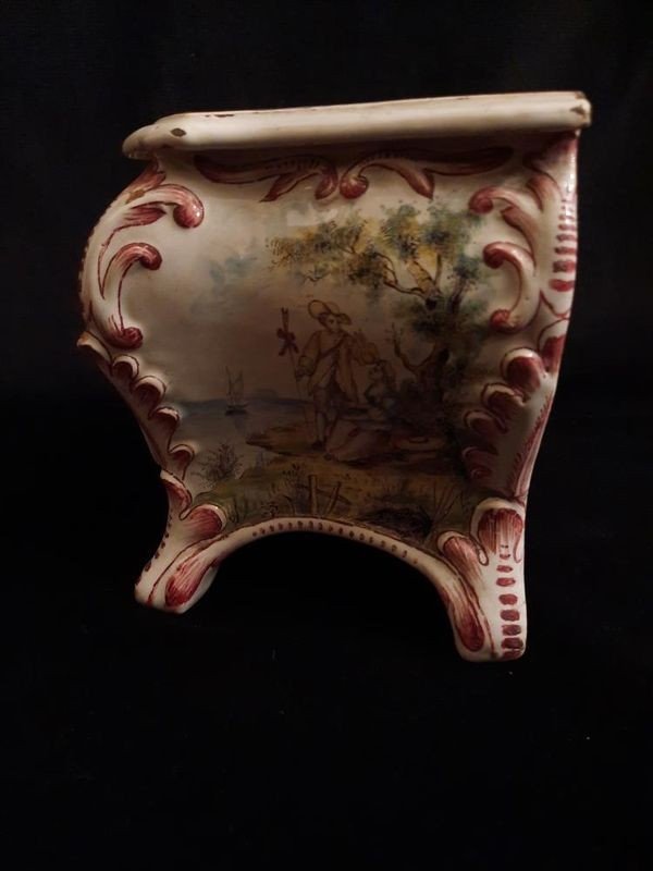 Commode Miniature En Faïence (xixe Siècle)-photo-3