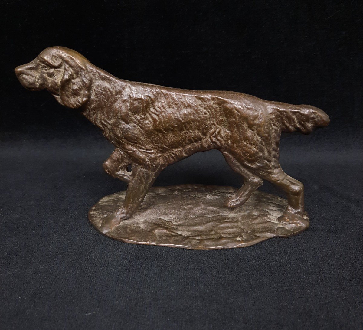 Bronze Of A Dog - Letter Holder (20th Century)