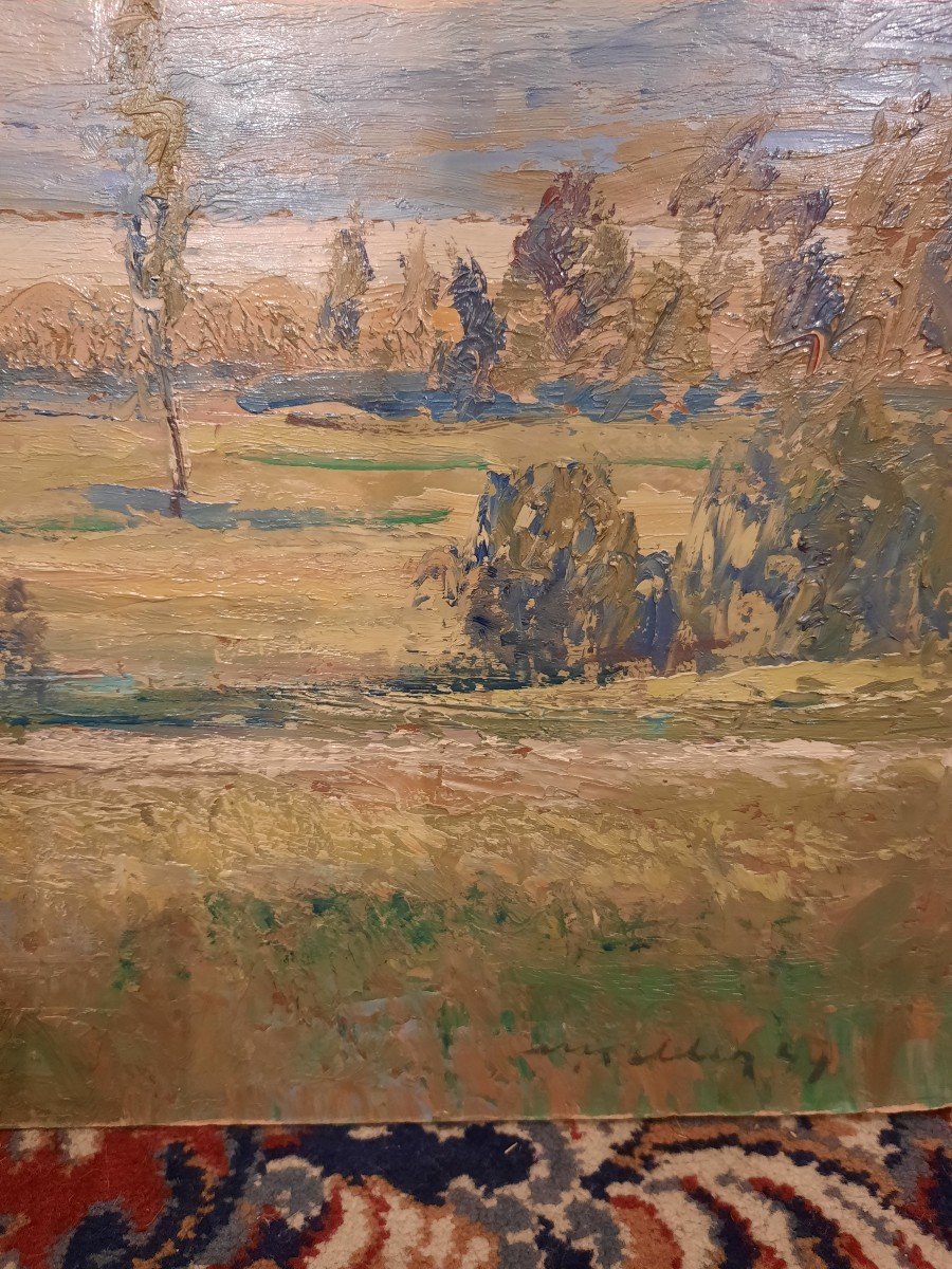 Max Keller (1916-1982) - Oil On Panel - Landscape-photo-2