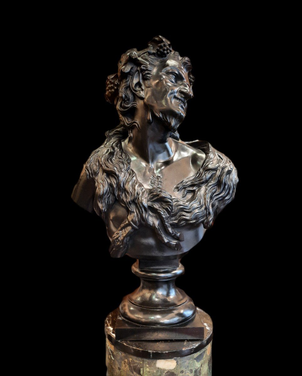 Jean-baptiste Auguste Clésinger (1814-1883) - Paire De Bustes En Bronze "faune Et Bacchante"-photo-3