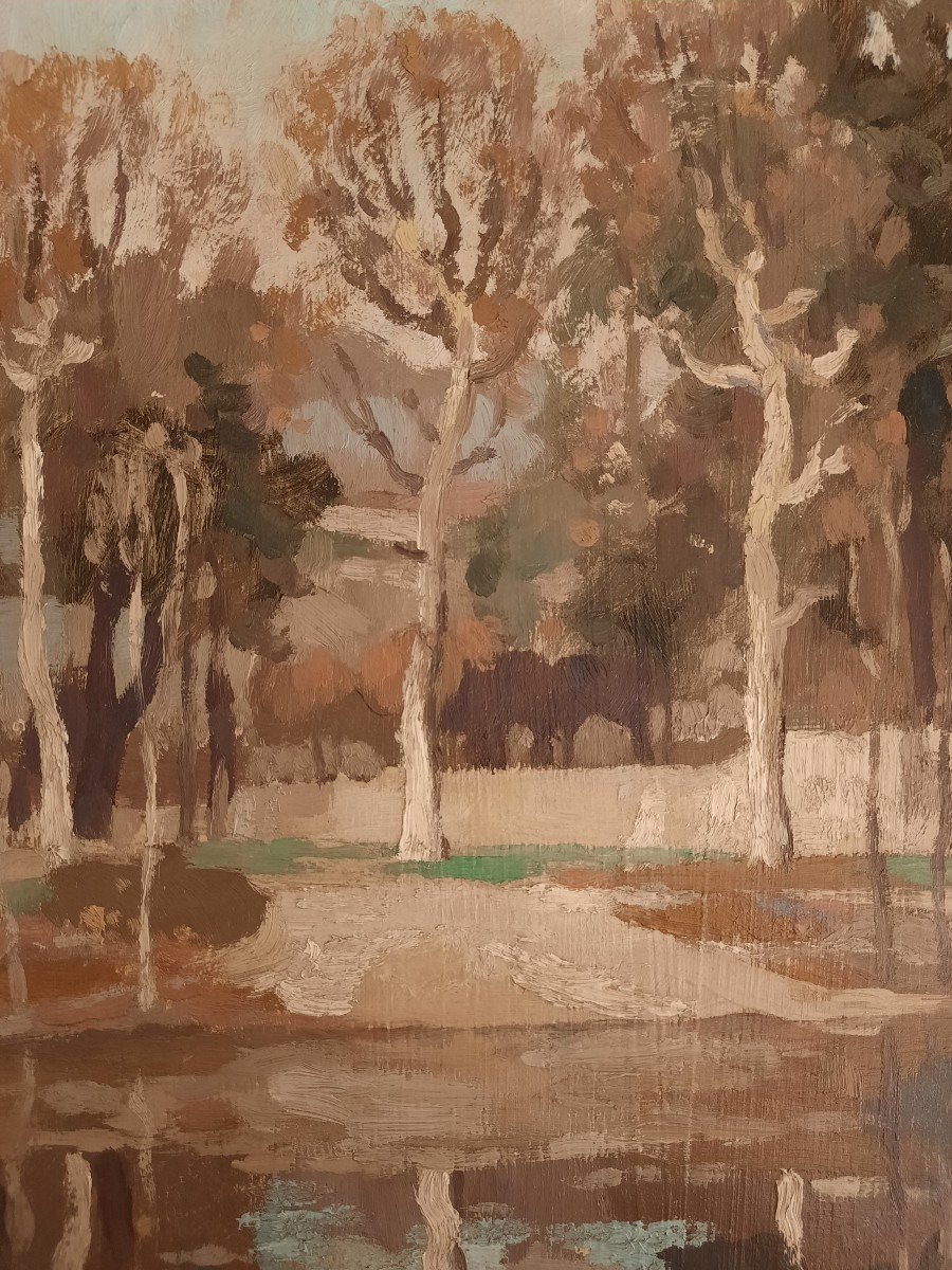 Jacques Chafanel (1913-?) - Oil On Panel - Autumn Landscape-photo-3