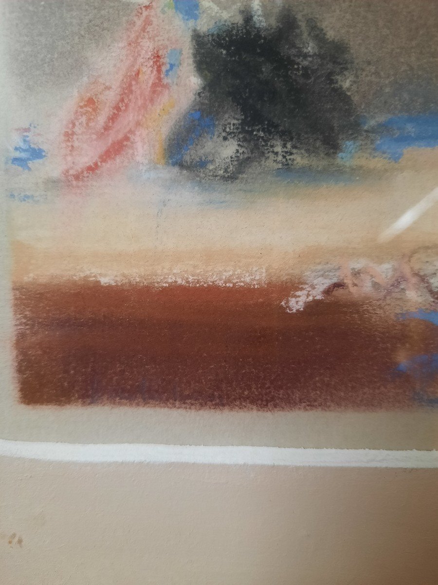 Pastel Sur Papier - Paysage - De Pierre Doutreleau (xxe Siècle)-photo-2