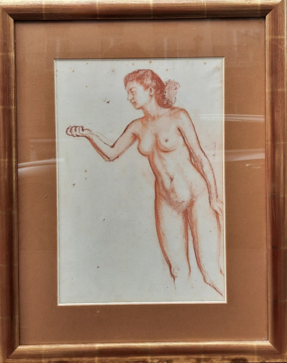 Jean Bouchaud (1891-1977) - Dessin La Sanguine - Femme Nue-photo-4