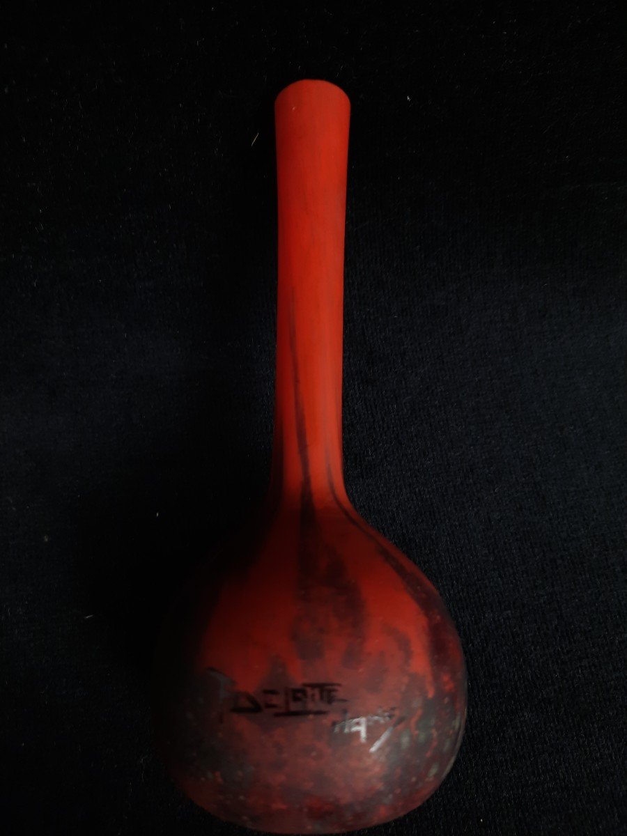 André Delatte Nancy - Small Glass Vase -photo-4