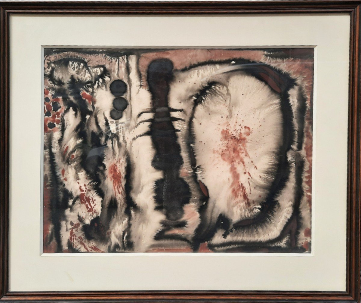 Stanislas Wojcieszynski Dit Wostan (1915 – 1989) - Aquarelle Sur Papier-photo-4