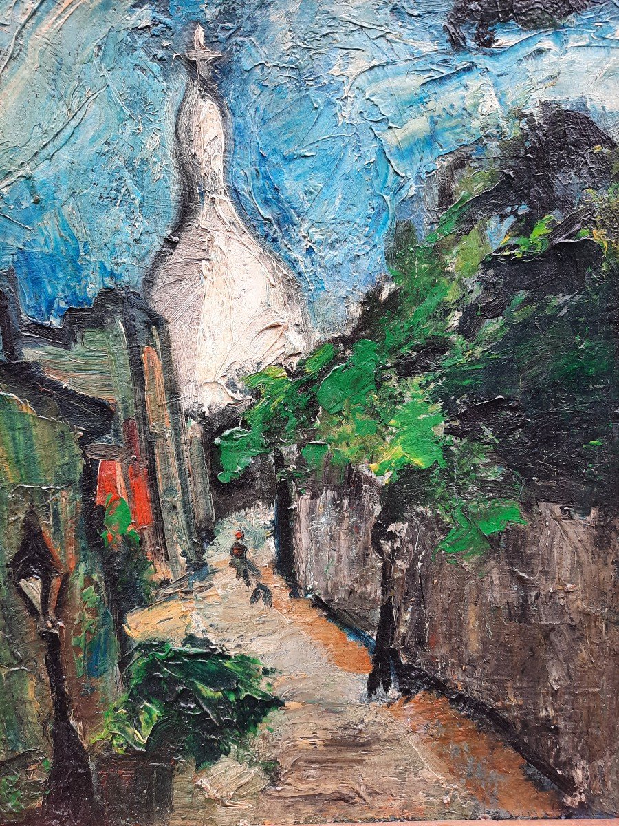 Madeleine Flaschner (1933-2022) - Huile Sur Toile - Le Sacré Coeur De Paris -photo-3