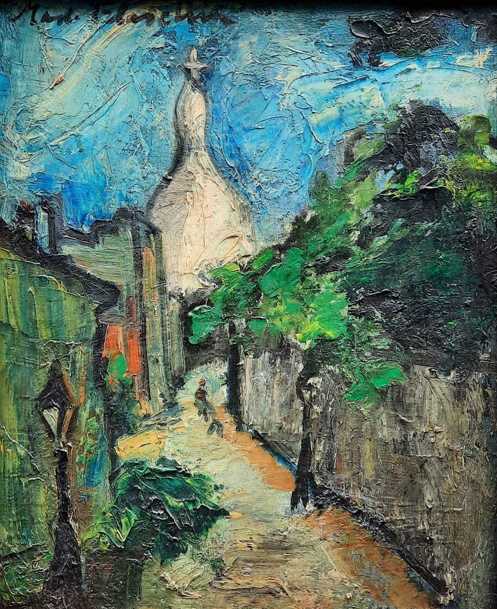 Madeleine Flaschner (1933-2022) - Huile Sur Toile - Le Sacré Coeur De Paris 