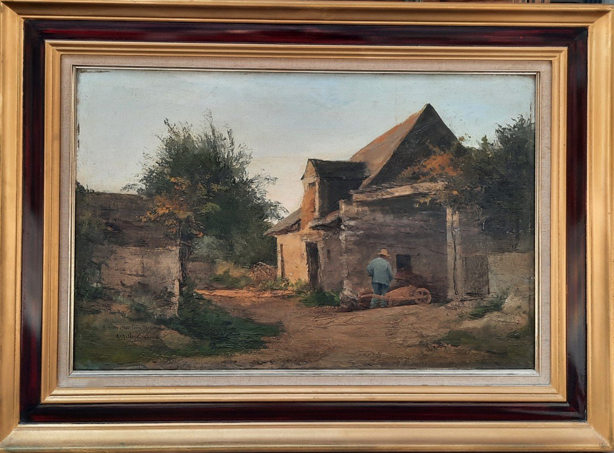 Achille Cesbron (1849-1913) - Oil On Wood - Country Landscape -photo-4