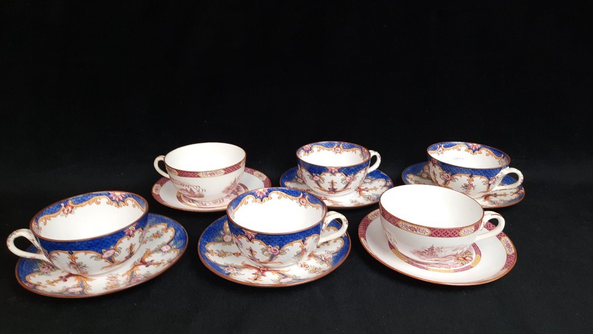 Sarreguemines Porcelain Tea Cup Set