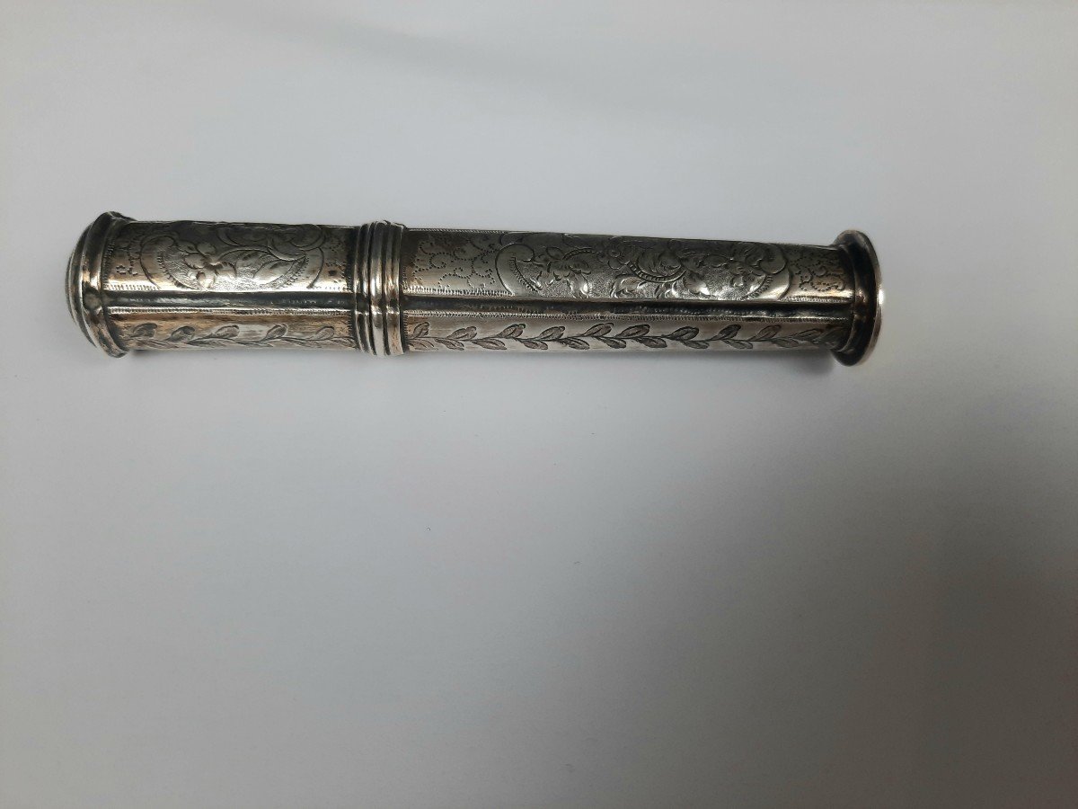 Etui à Message / Billet Doux En Argent - XVIIIe Siècle-photo-2