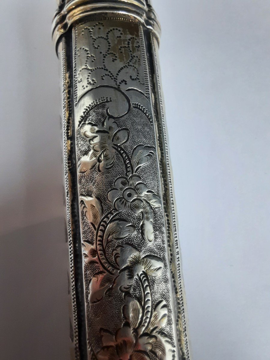 Etui à Message / Billet Doux En Argent - XVIIIe Siècle-photo-4