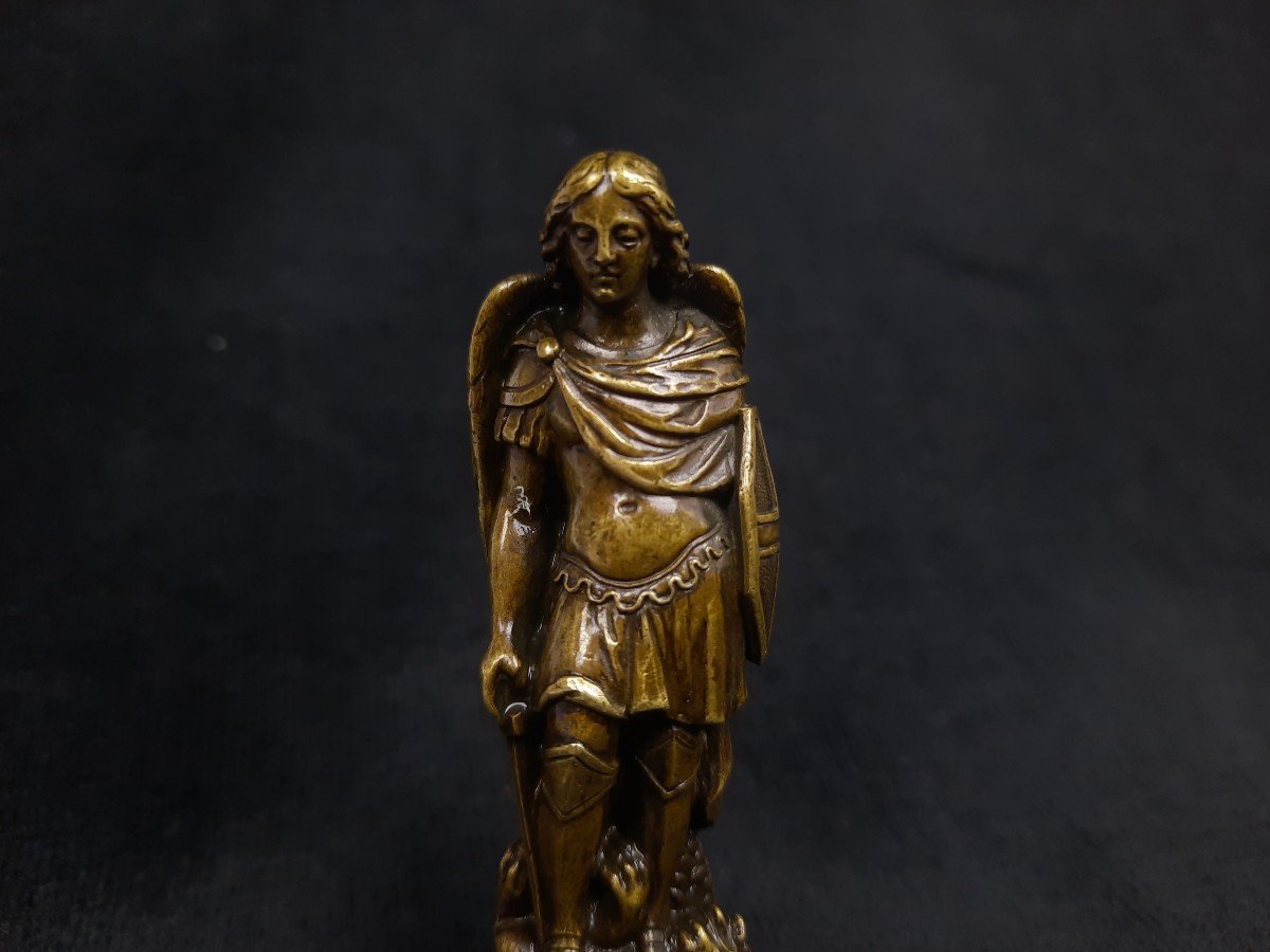 Small Bronze / Saint Michael Seal (19th Century)-photo-5