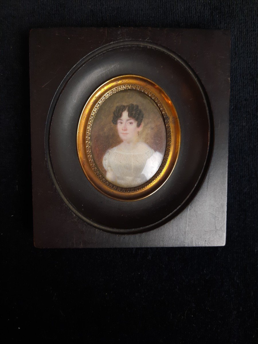 Miniature - Portrait Of A Woman (19th Century)-photo-3