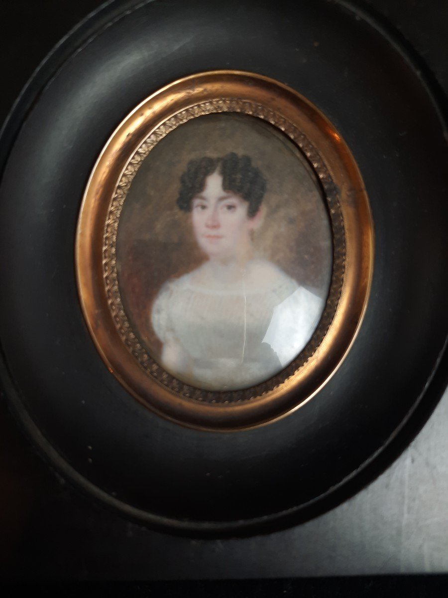 Miniature - Portrait Of A Woman (19th Century)-photo-4