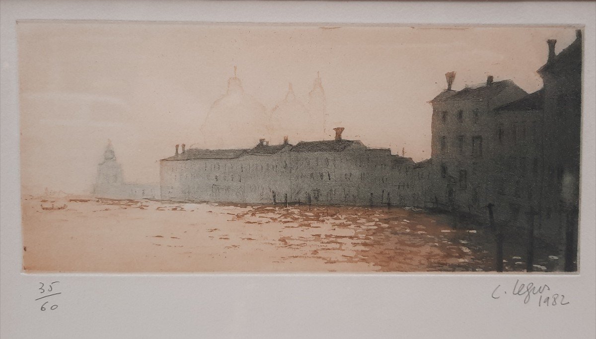 Claude Legros (20th Century) - Lithograph - Venice -photo-4