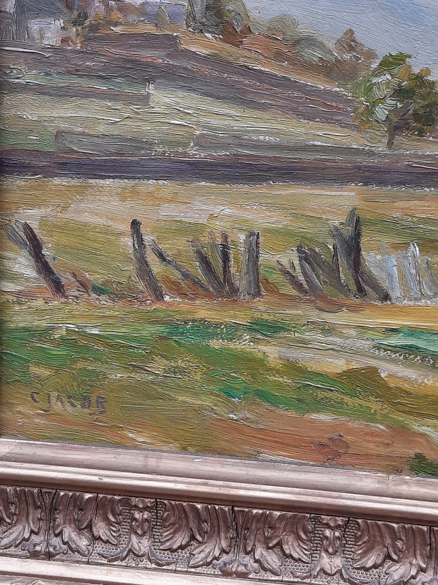 Oil On Panel - Landscape - C. Jacob -photo-2