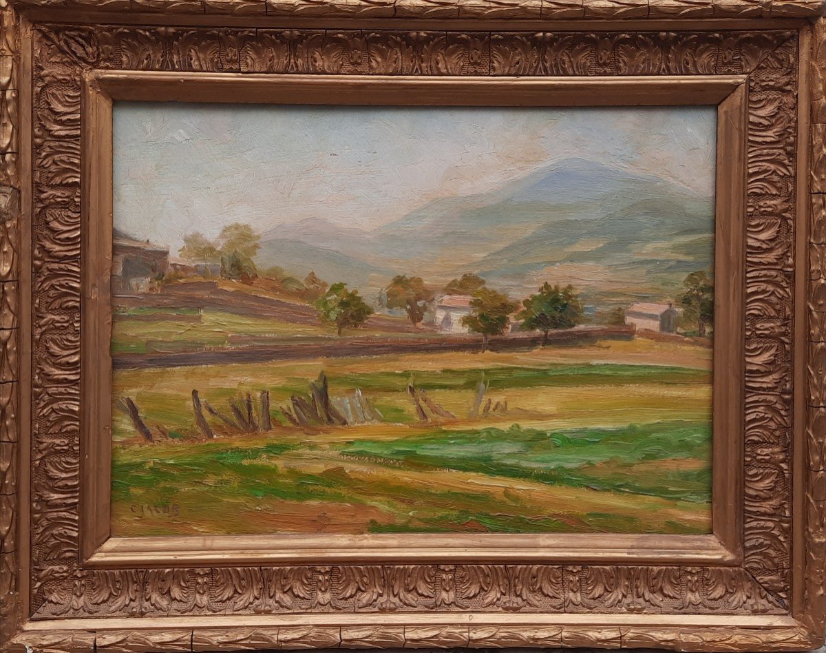 Oil On Panel - Landscape - C. Jacob -photo-3