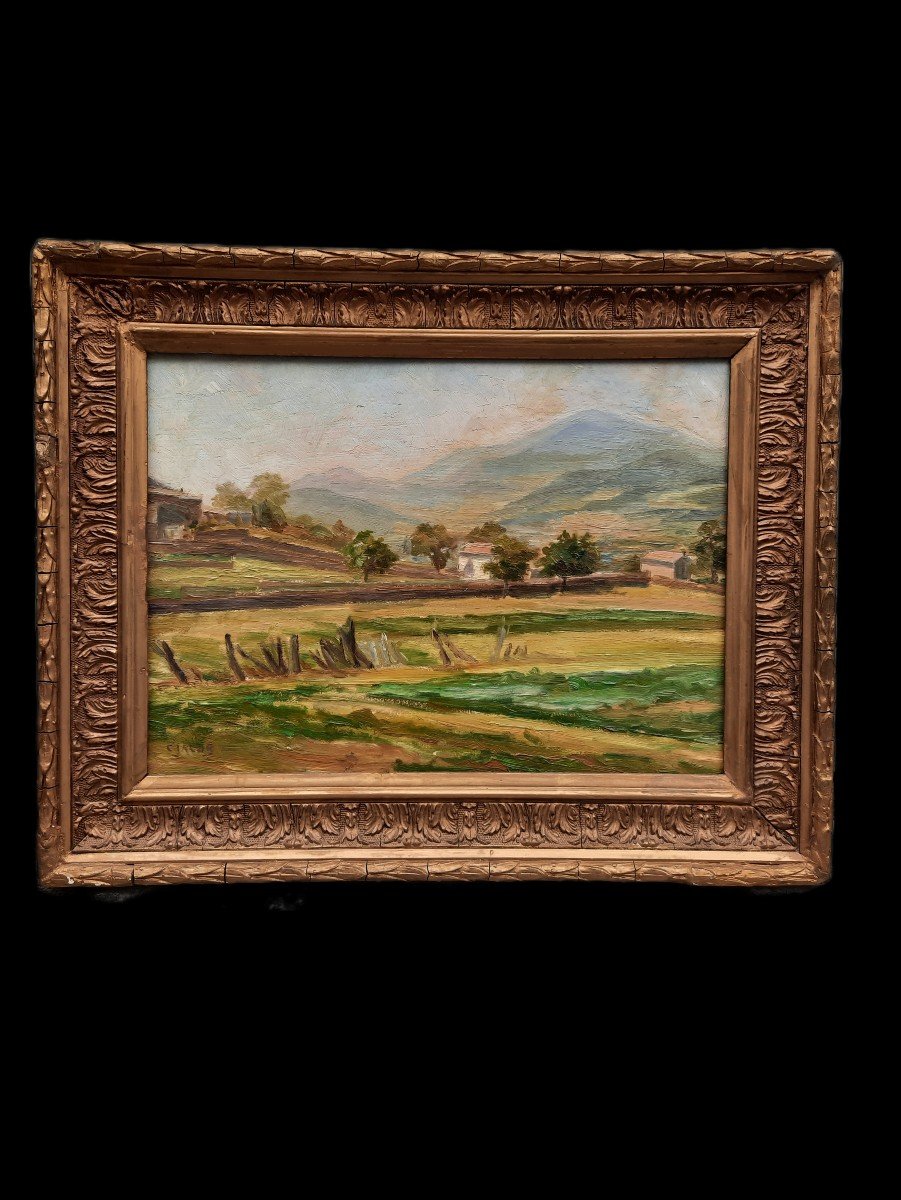 Oil On Panel - Landscape - C. Jacob -photo-4