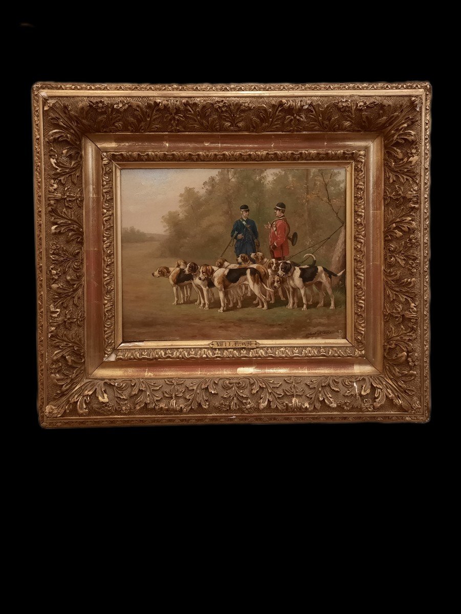 Albert Willms - Oil On Wood - Hunting Scene -photo-4