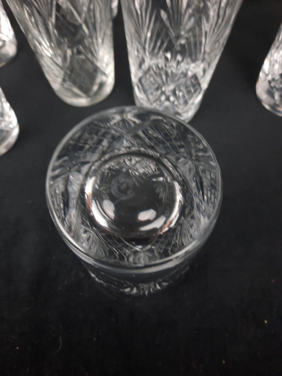 Ensemble De 8 Verres En Cristal - Lorraine (xxe Siècle)-photo-2