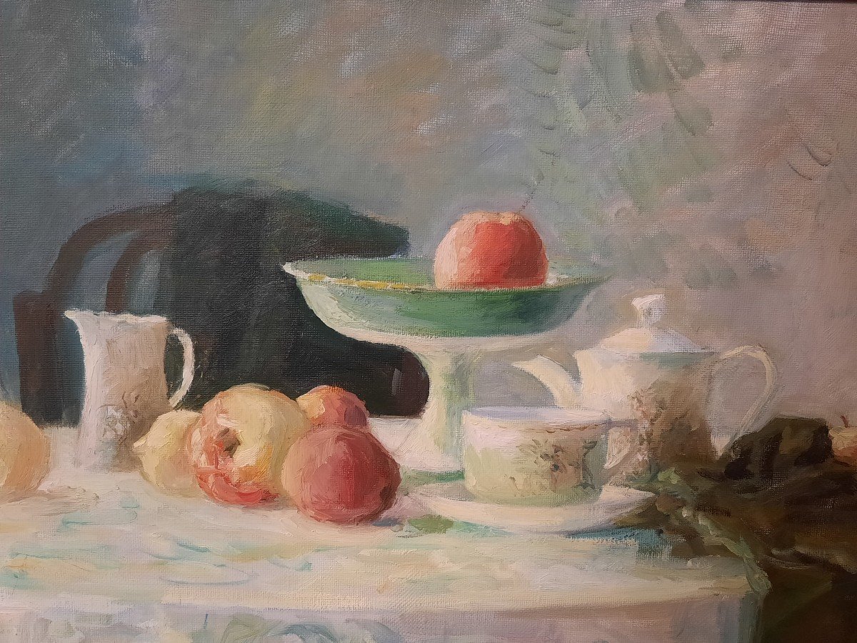 Huile Sur Toile - Nature Morte - Ganina M. (xxe Siècle)-photo-2