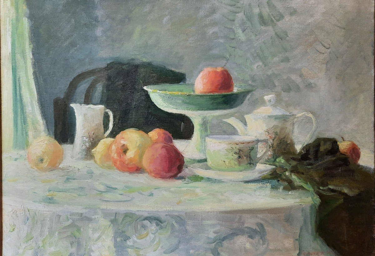 Huile Sur Toile - Nature Morte - Ganina M. (xxe Siècle)