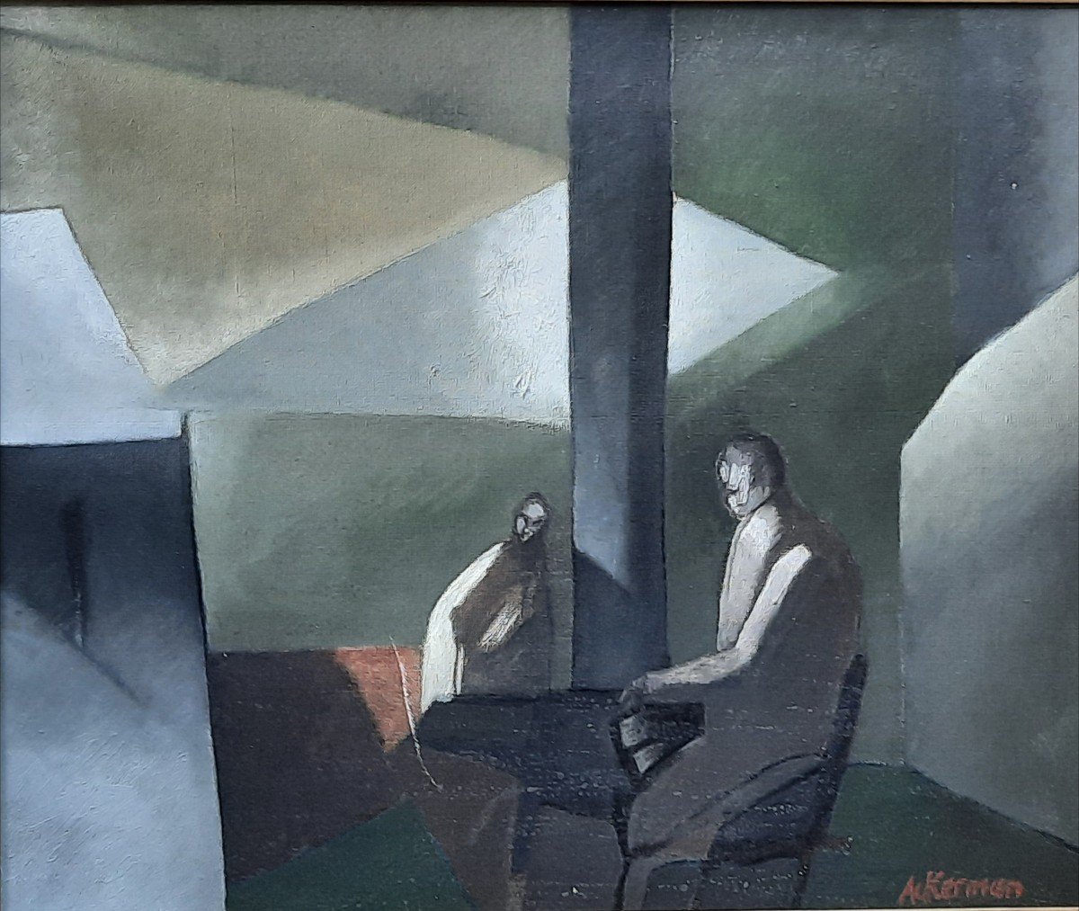 Paul Ackerman (1908-1981) - Huile Sur Toile - Personnages 