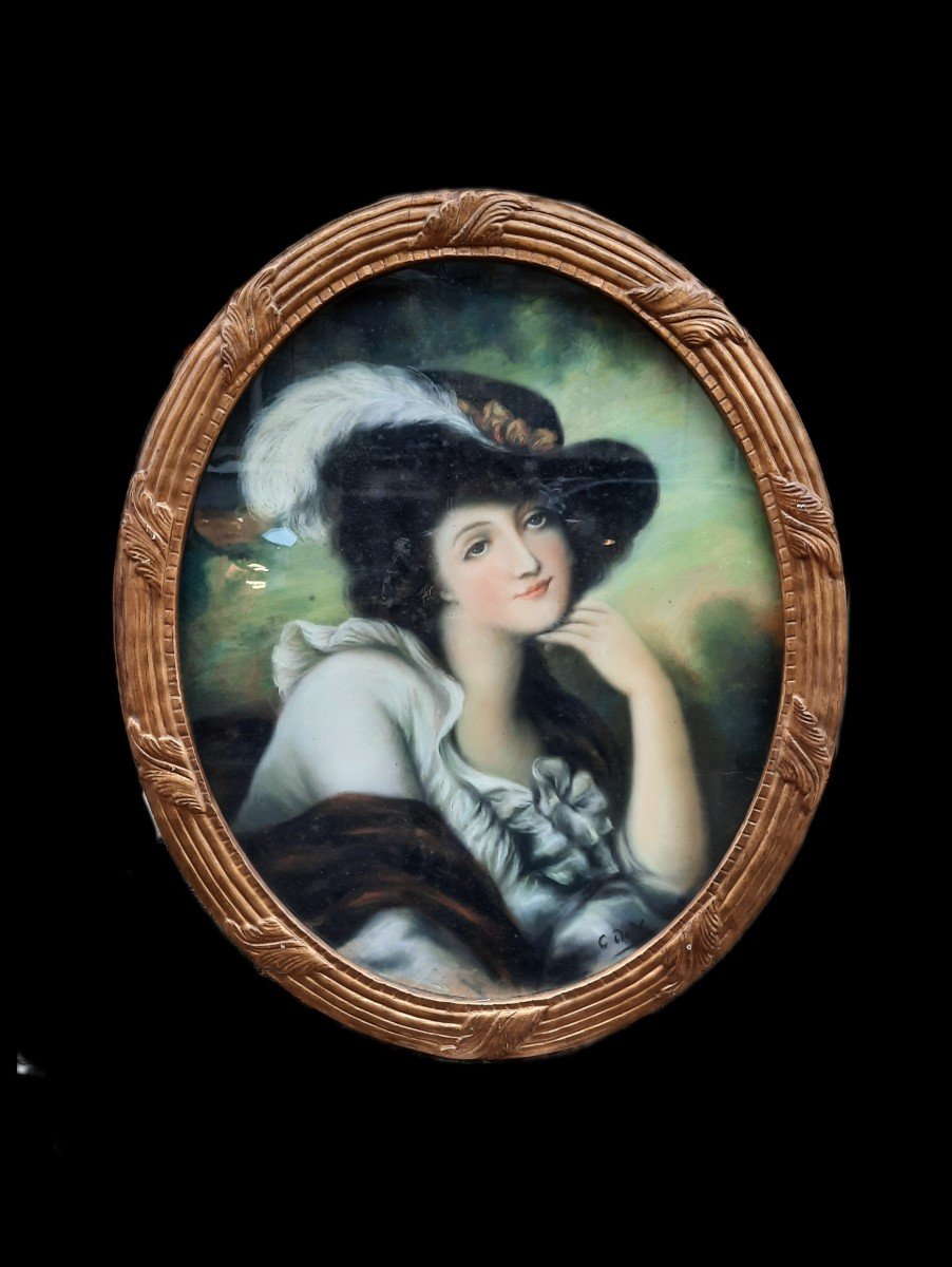 Pair Of Pastels - Portrait Of A Woman (19th Century)-photo-3