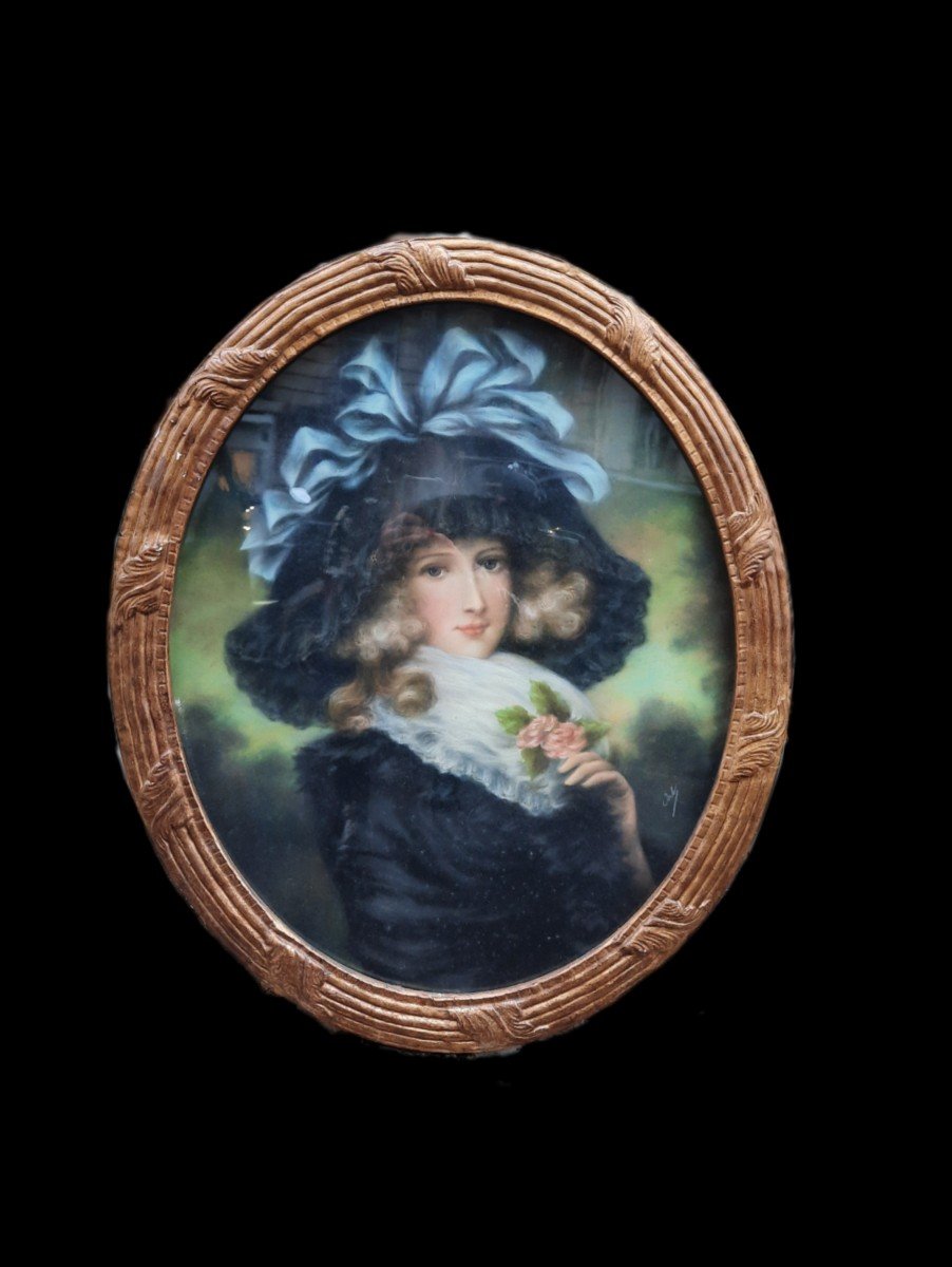 Pair Of Pastels - Portrait Of A Woman (19th Century)-photo-4